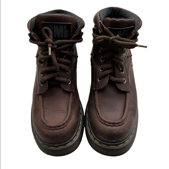 Dr Martens England Brown Leather 8595 Air Walk Platform Ankle Boots Sz WO 8 US - Picture 1 of 11